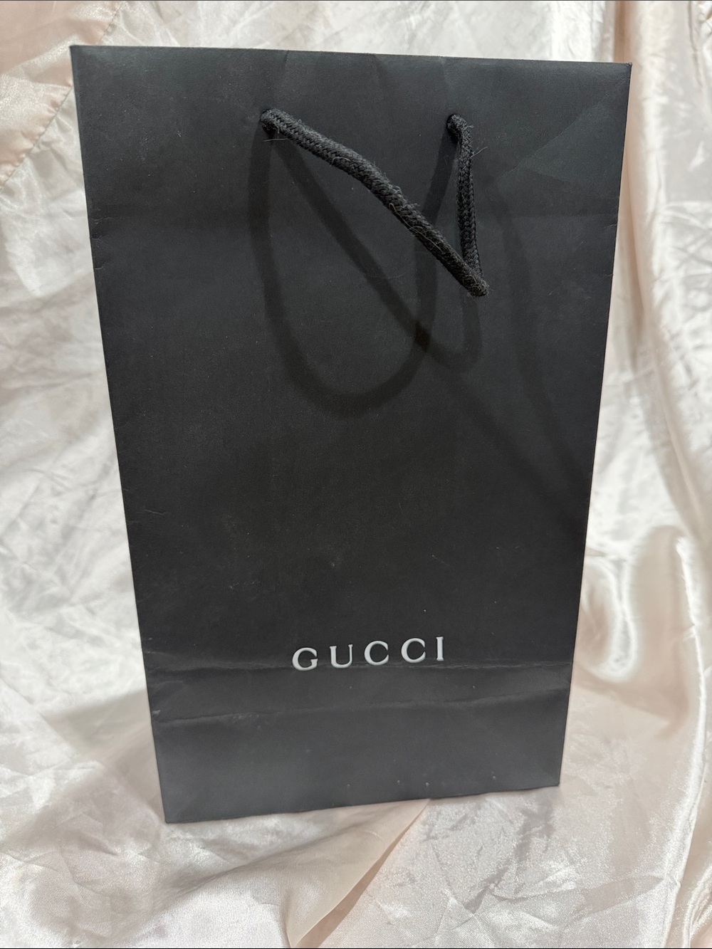Gucci Black Paper Shopping Bag with Logo